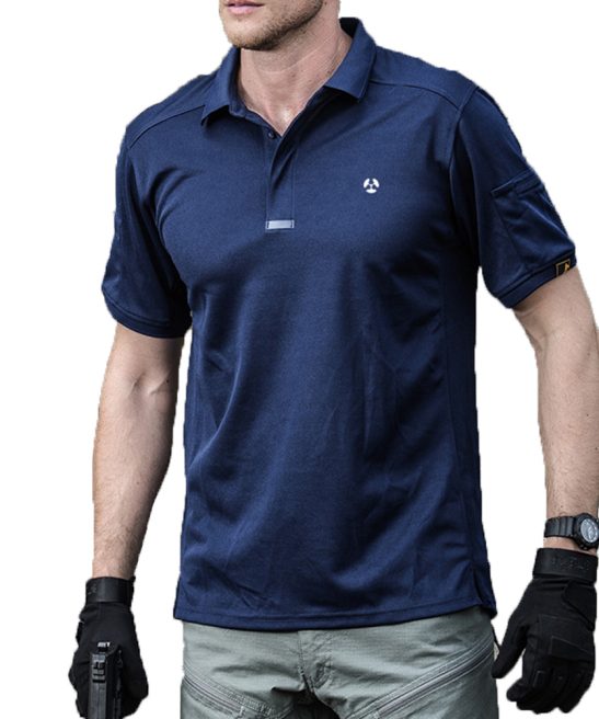 Men's Outdoor Training Sweat-Wicking Lapel Stretch Short-Sleeved T-Shirt