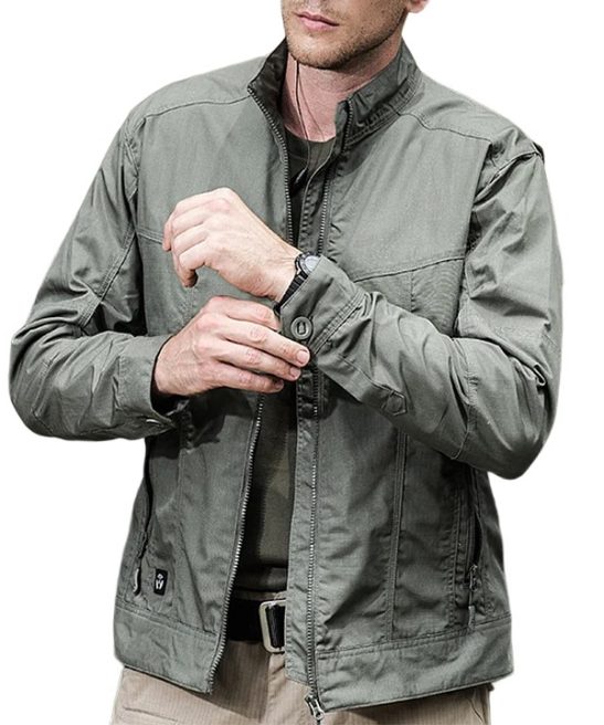 Men's Outdoor Windproof Stand Collar Long Sleeve Jacket