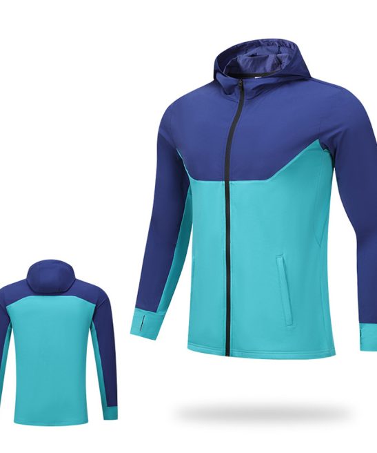 Men's Outdoor Sports Fleece Patchwork Hooded Jacket