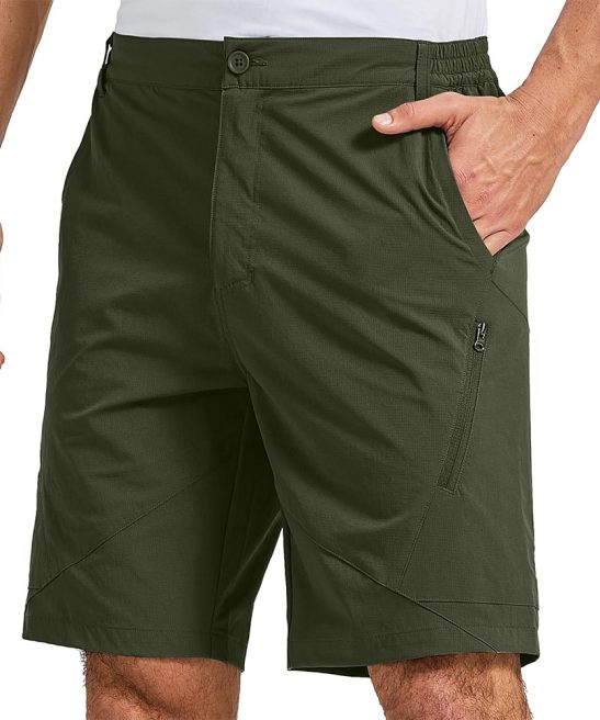 Men's Outdoor Sports Solid Color Straight Multi-Pocket Cargo Shorts